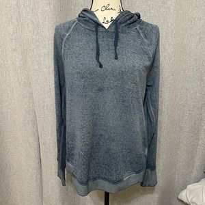 Hooded feather fleece tunic